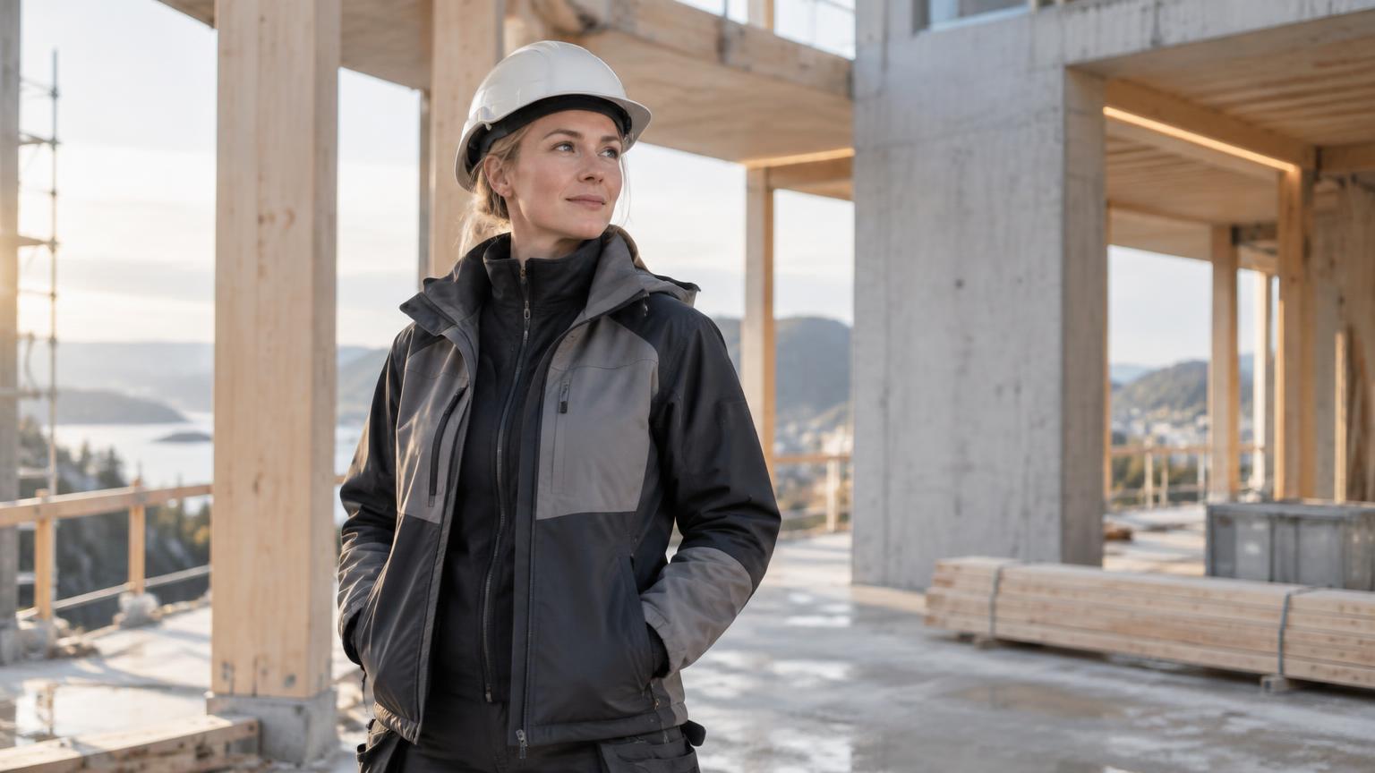 Projektledare i ett byggprojekt under uppförande